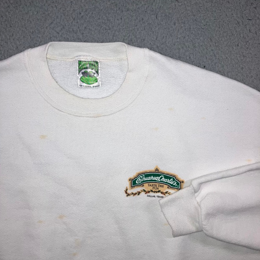 Vintage 90s Chihuahua Charlies Dallas Texas Sweatshirt Senor Frogs Distressed